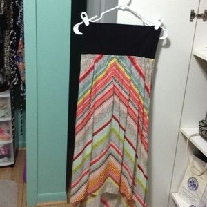 Tube top high low dress