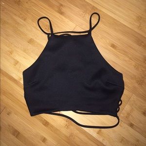 Black Windsor crop top