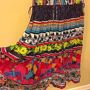 Vintage Printed Maxi Skirt