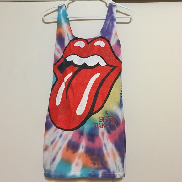 Tie-dye Rolling Stones dress