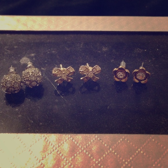 3 pairs of small studs