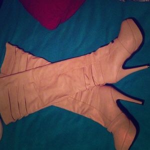 Long legged high heeled boots