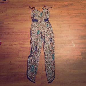 Blue and green jumpsuit (XS but fits a S too)