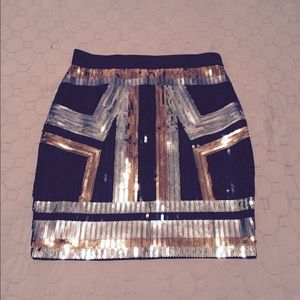 All over sequin mini skirt (Bebe, size small)
