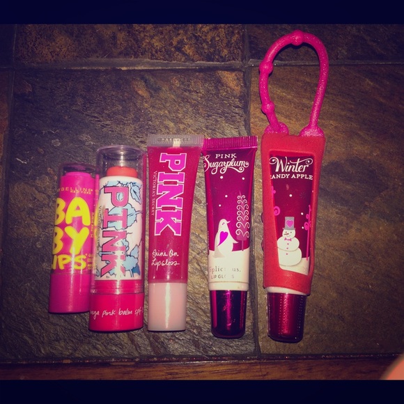 Lip glosses from pink bath and body and baby lips