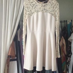 Cream White laced dress