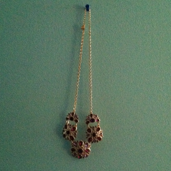 Purple & Gold Flower Statement Necklace