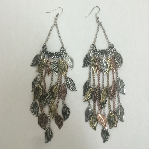Leaf chandelier earrings