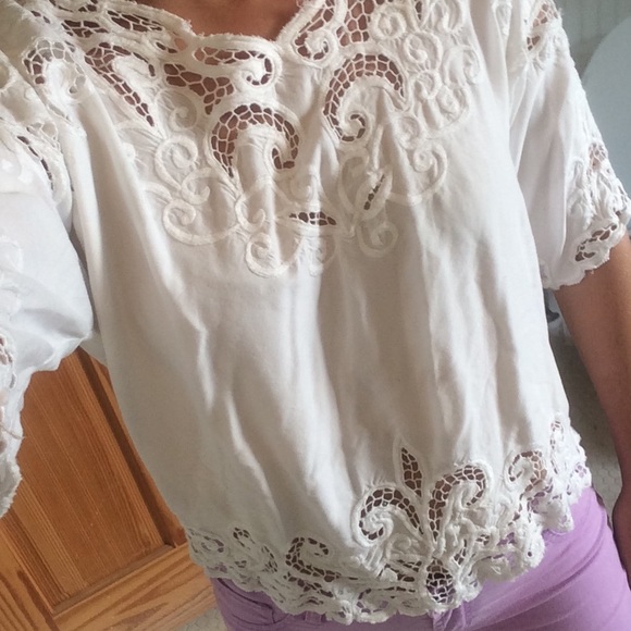 White crochet detail top - Picture 4 of 4