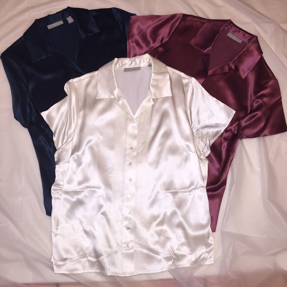 IVORY - Kate Hill 100% silk career top / blouse