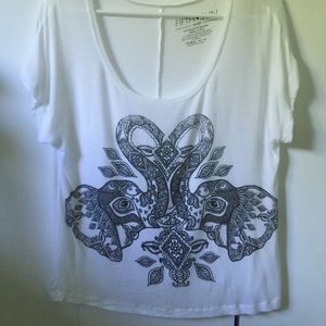 FUN BLACK AND WHITE SHIRT. ONLY WORE ONCE!!!!