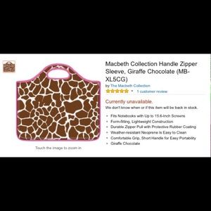 Macbeth Zippered LapTop Case, Giraffe print