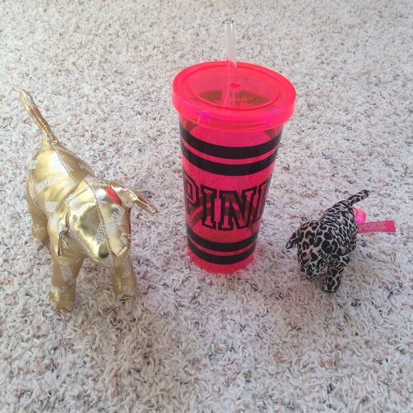 VS PINK Tumbler and Dog Bundle NWOT