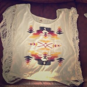 Oversized tribal print shirt