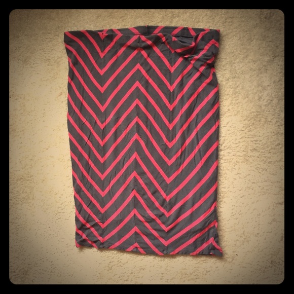 Pink and Grey Pencil Skirt