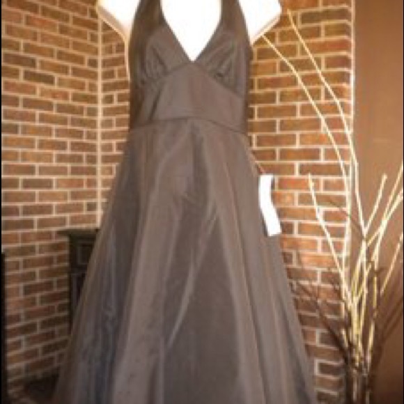 JCrew Chocolate Halter Silk Dress.