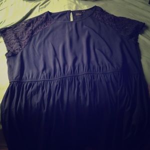 Navy ASOS Curve Dress with Lace Detail US 18