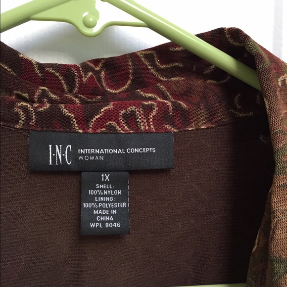 Rustic Fall Collared blouse Sheer with lining - Picture 2 of 4