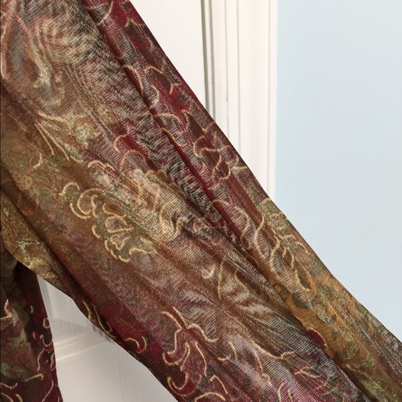 Rustic Fall Collared blouse Sheer with lining - Picture 4 of 4