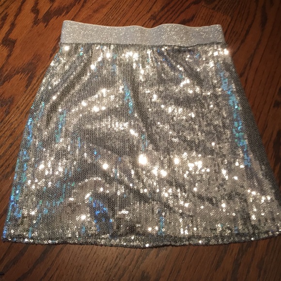 Silver sequin skirt