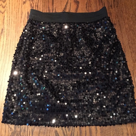 Sexy black sequin skirt