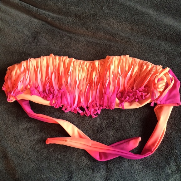 Ombré fringe bikini top