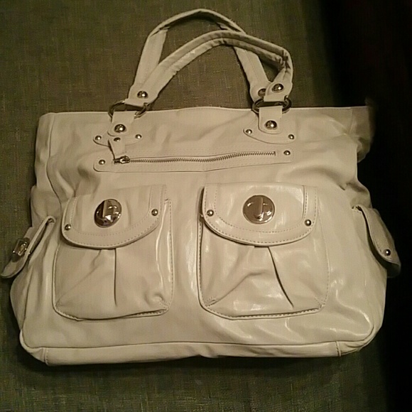 Large Light gray satchel handbag