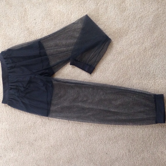 Black mesh pants.
