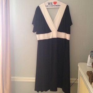 Black and white knit dress