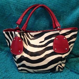 Red and Zebra Print Purse