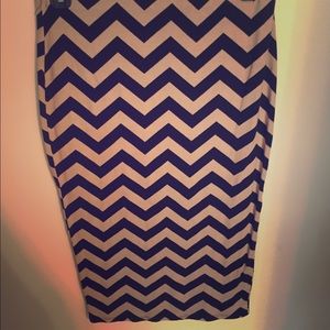 Tan and Black Chevron Skirt