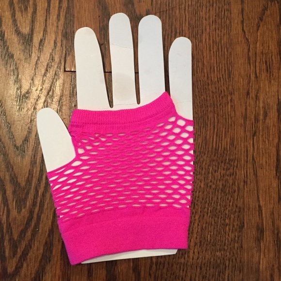 Pink fishnet hand
