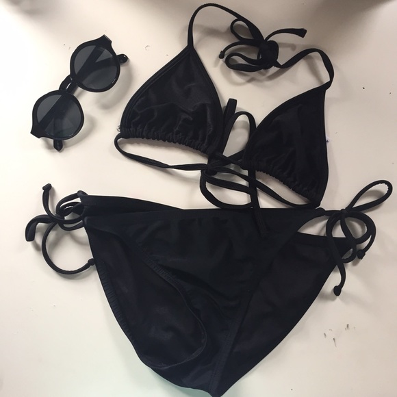 American Apparel Miami String Bikini Black