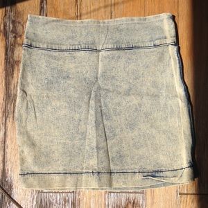 FINAL SALE Jean mini skirt, aged/acid wash. Size 0