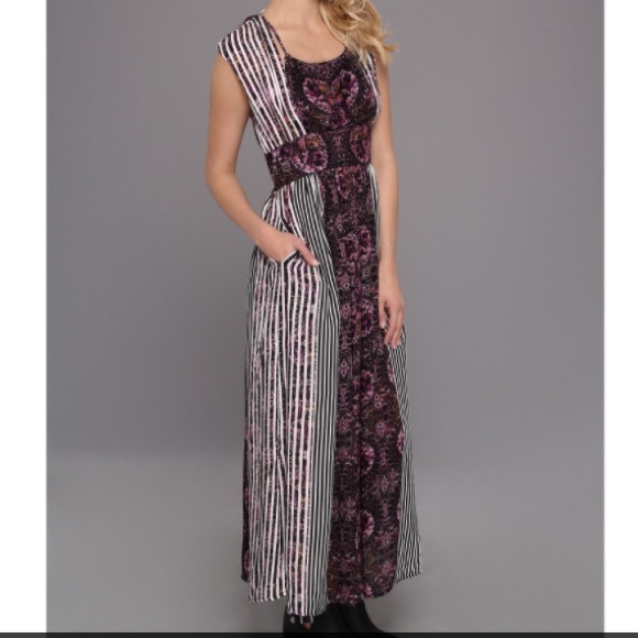 Free People Mayan Temple midnight combo dress
