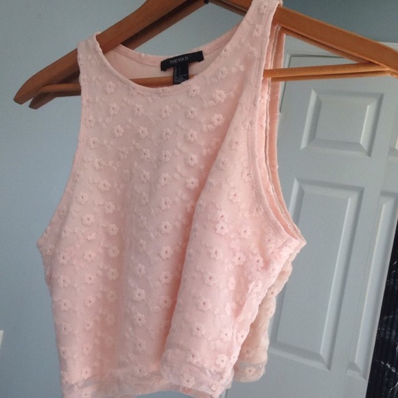 Baby Pink Mesh Crop Top