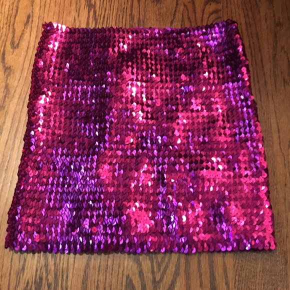 Pink sequin skirt