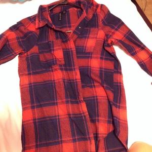 Red and navy blue flannel