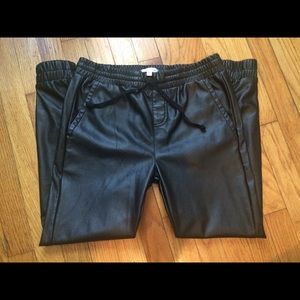 Faux Leather Joggers