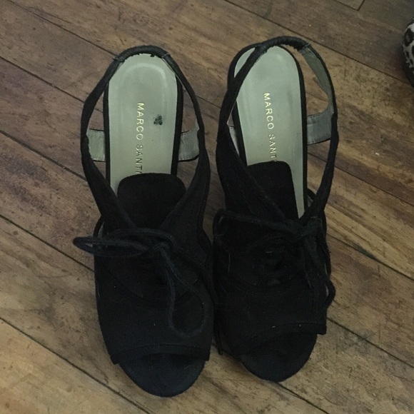 Cute leopard and blk Marco santi wedges
