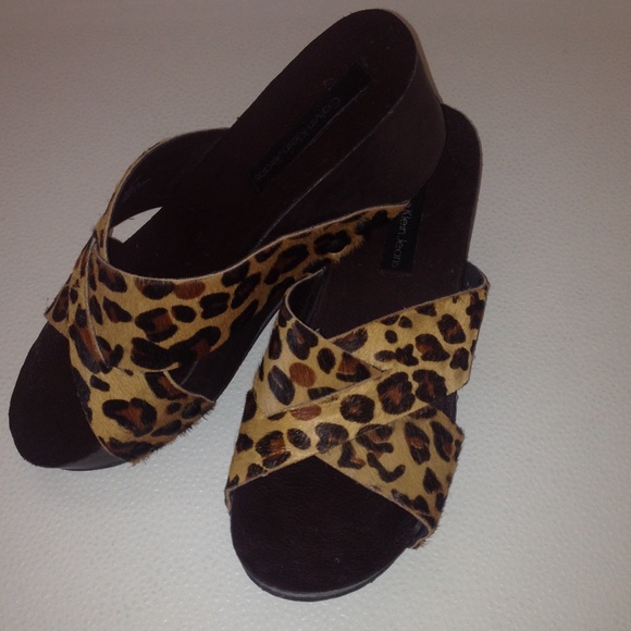 Calvin Klein leopard print wedges