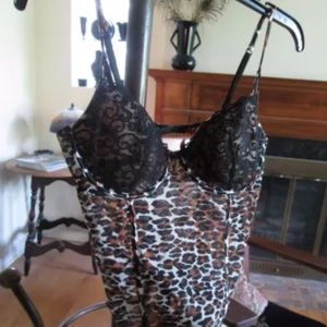 Betsey Johnson Animal Print Lace Underwire Cami