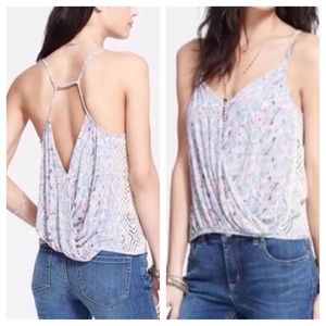 Free People Miles Away split front draped back top