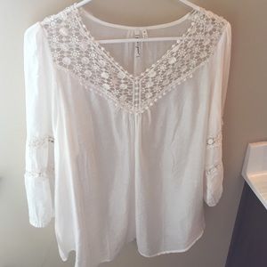 Cream Boho Peasant Top