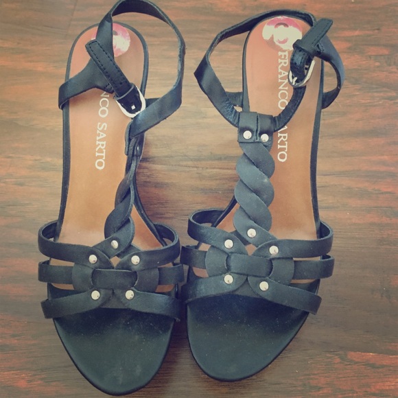 Franco Sarto Black Wedges Size 6