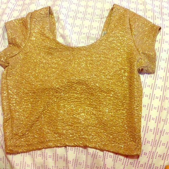 Gold crop top