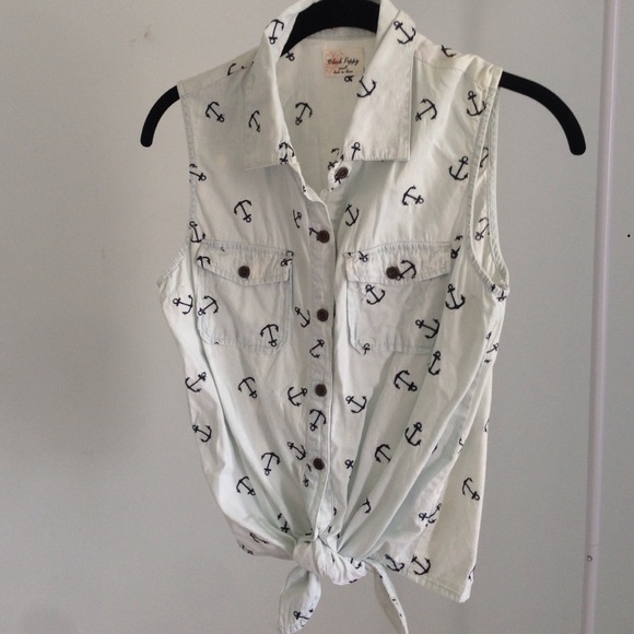 Pacsun Front-Tie Sleeveless Denim Shirt