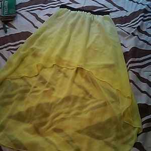 Neon Yellow Hi-Lo Skirt