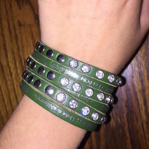 Beautiful green studded bracelet