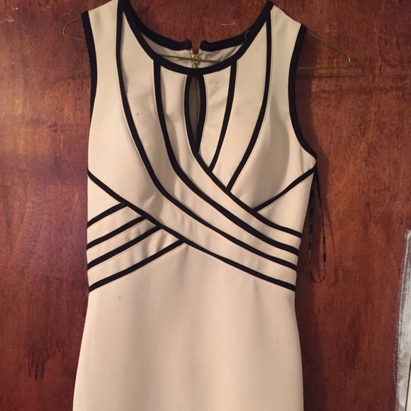 Tan XOXO Dress With Cleavage Key Hole